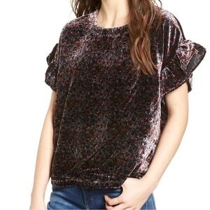 Current Elliott The Janie Top Floral Velvet Small